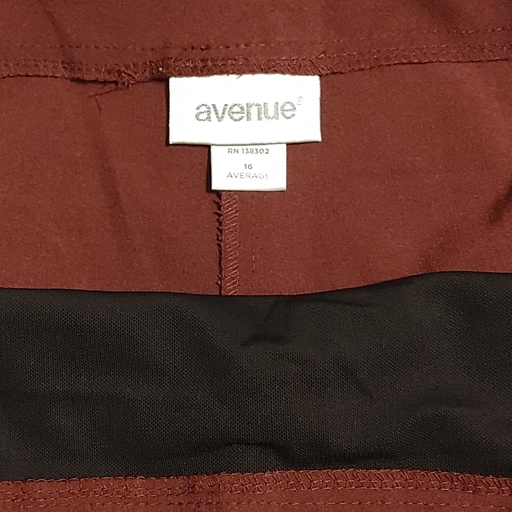 Avenue Tummy Control Straight Leg Trouser Pants in Burgundy Women's sz 16 Classy - Picture 2 of 6
